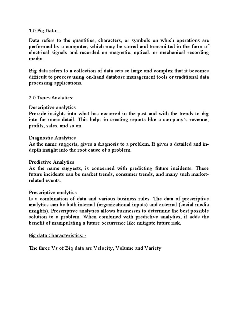 Big Data Analytics Notes | PDF