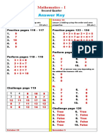 Answer Key: Mathematics - I