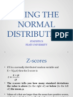 Using The Normal Distribution: Statistics Feati University