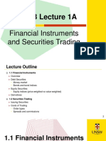 FINS5513 Lecture 1A: Financial Instruments and Securities Trading
