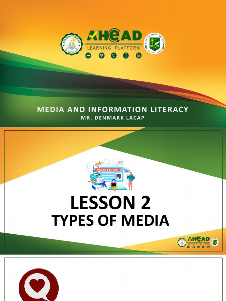 Lesson 2 Types of Media PDF
