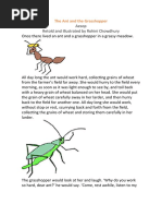 Aesop Retold and Illustrated by Rohini Chowdhury: The Ant and The Grasshopper