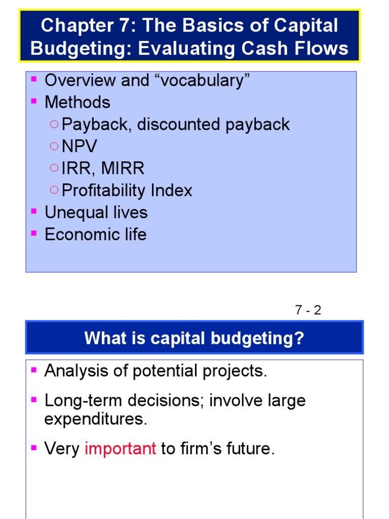 Capital Budgeting Cash Flow Analysis | PDF | Net Present Value ...