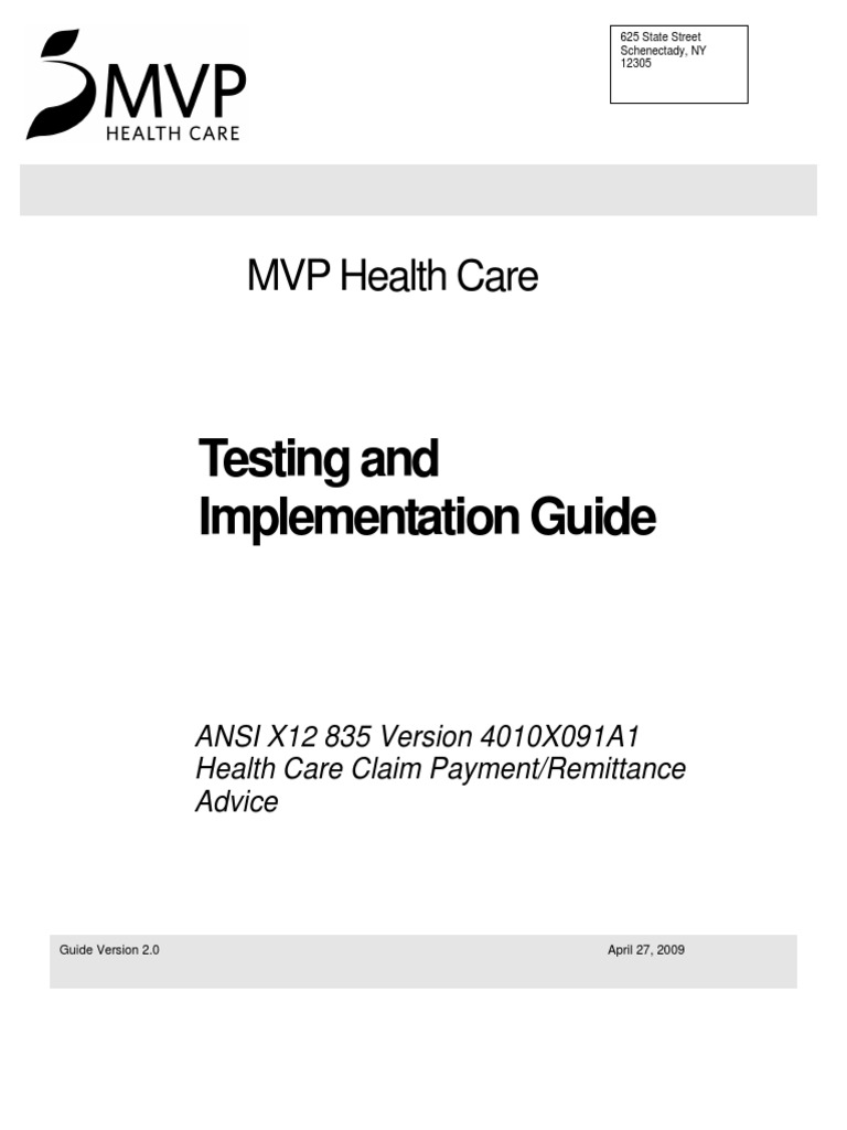 Testing and Implementation Guide MVP Health Care PDF Health