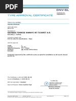 Type Approval Certificate: Kaynak Teknigi Sanayi Ve Ticaret A.S