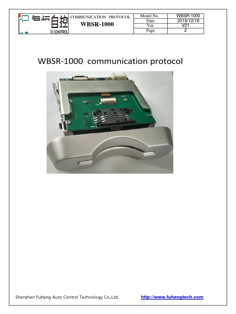 WBSR-1000 Communication Protocol | PDF