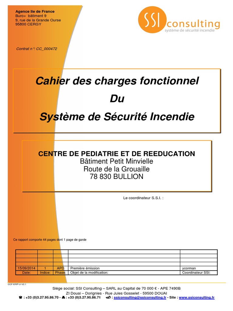 Page De Garde Cahier De Contrat Cahier Charges Fonctionnel Minvielle | PDF | Ascenseur | Sécurité