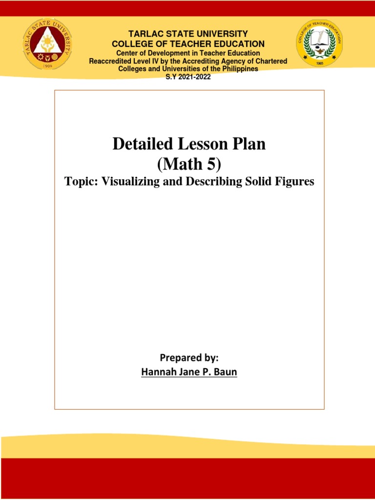 Grade 5 Lesson Plan: Solid Figures | PDF | Shape | Vertex (Geometry)