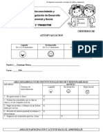 Autocuidado y Autorgulación Personal Social CICLO INICIAL II Trimeste