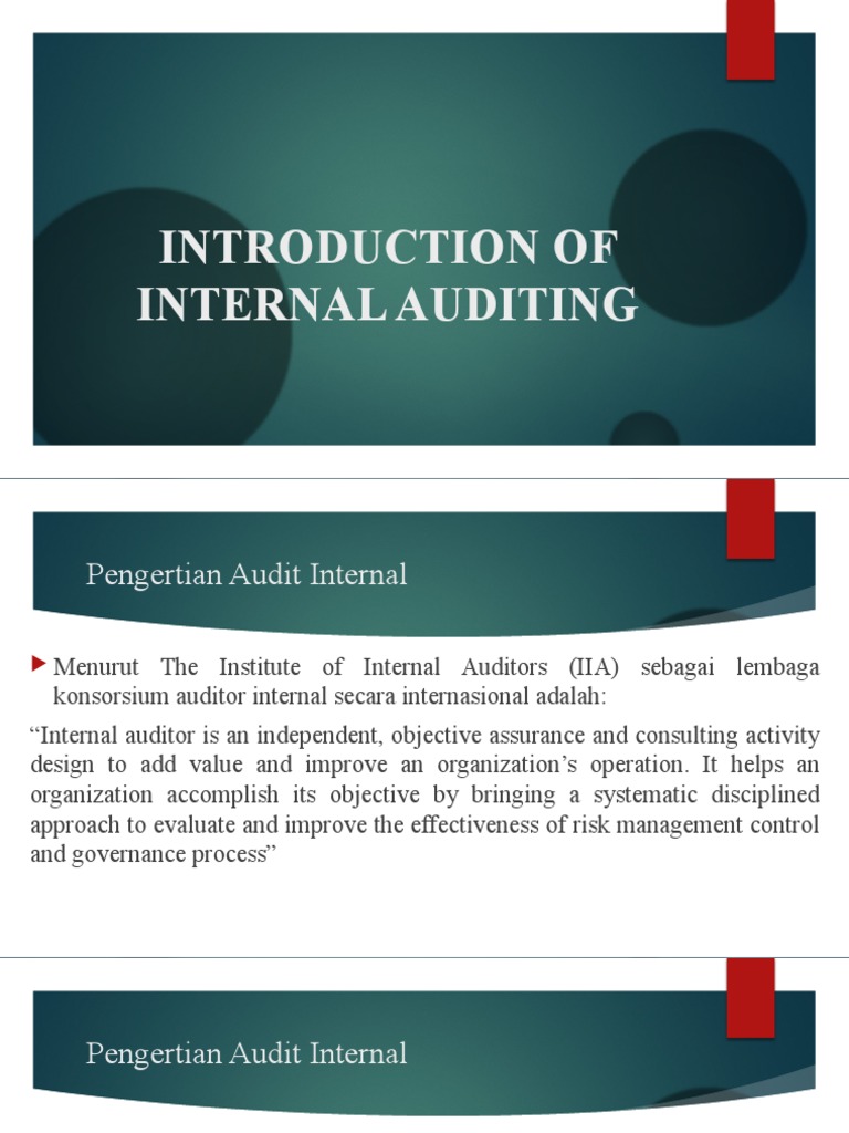 1 Introduction of Internal Auditing | PDF | Pengelolaan Keuangan & Uang