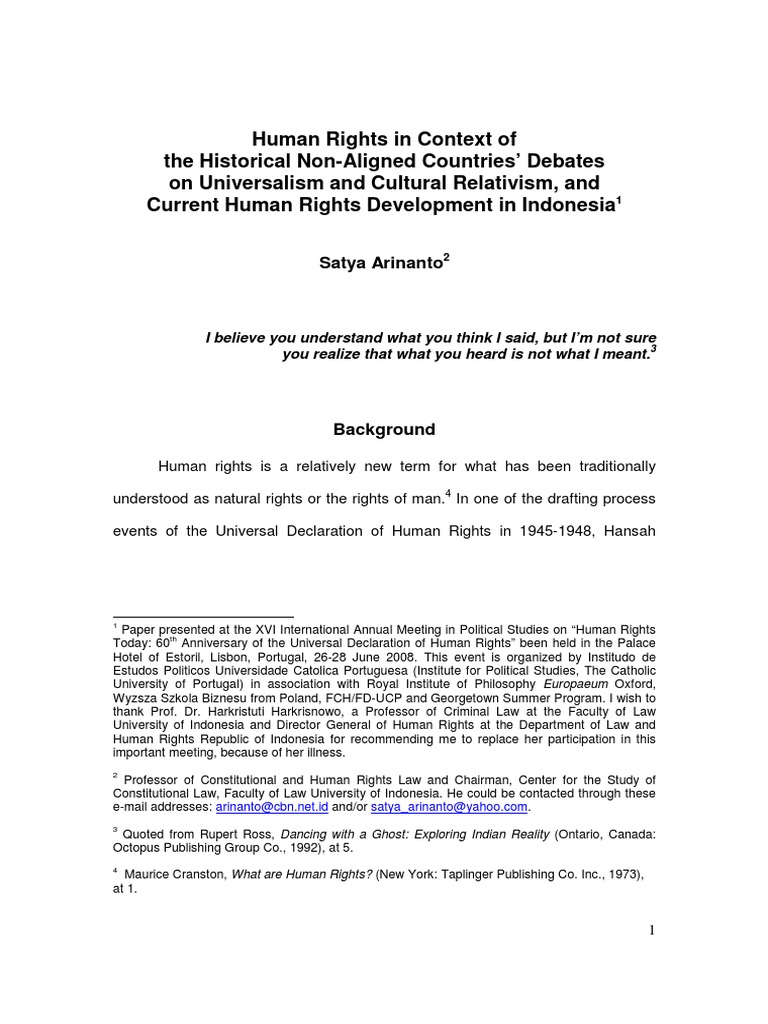 Human Rights: Universalism vs. Relativism | PDF | Human Rights ...