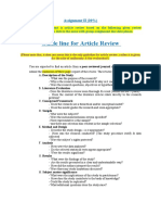 Assignment II Article Review Guideline