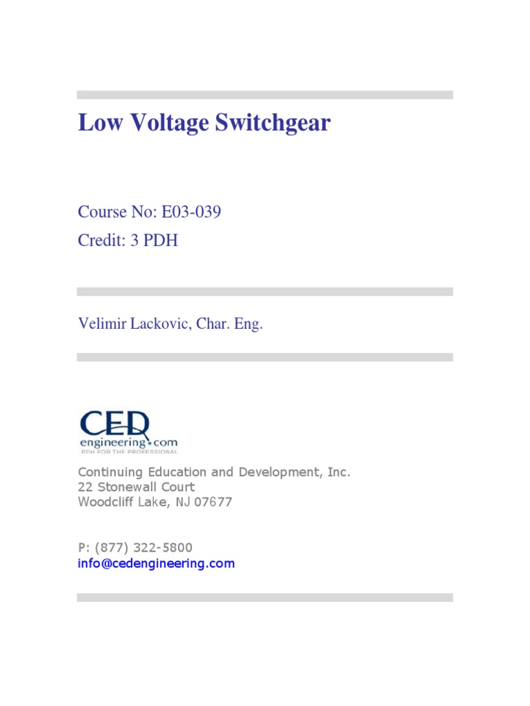 Low Voltage Switchgear-R1 | PDF | Fuse (Electrical) | Switch
