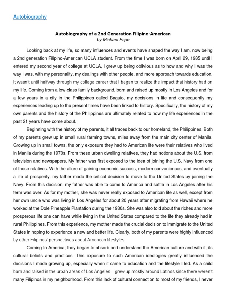 Second-Generation Filipino-American Journey | PDF | Philippines