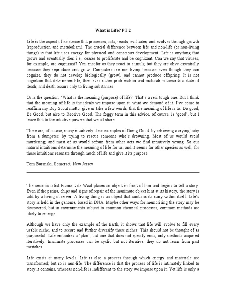 What Is Life 2 | PDF | Life | Meaning Of Life