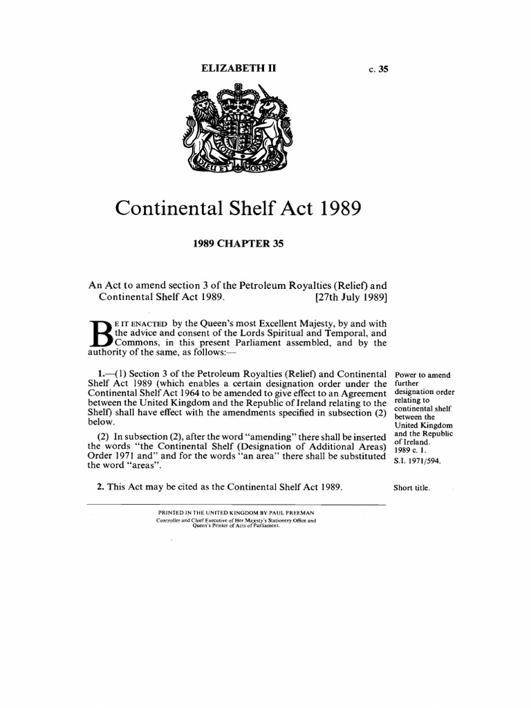 Continental Shelf Act UK 1989 PDF