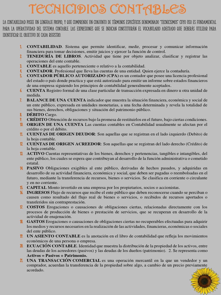 Glosario de Términos Contables Esenciales | PDF | Contabilidad | Estado ...