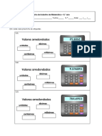 Ficha de Trabalho Arredondamentos