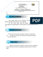 English 4: Quarter 3-Week 4 Module in Parts of A Paragraph