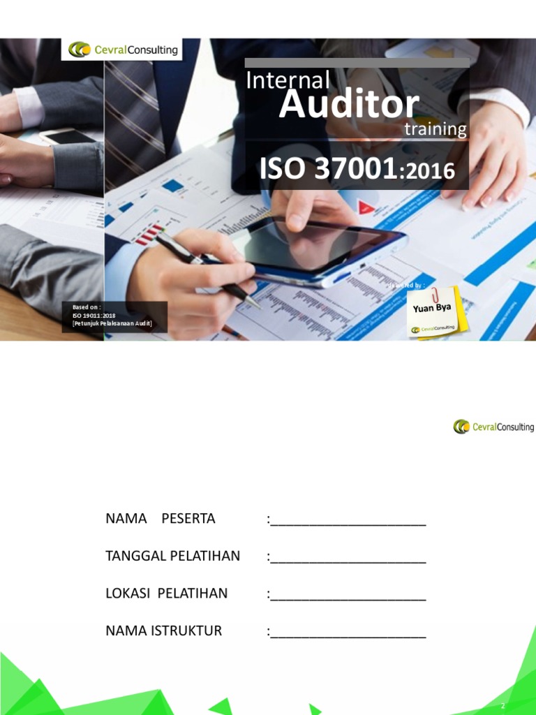 [DOKUMEN]: Internal Auditortraining ISO 37001:2016 Pelatihan internal ...