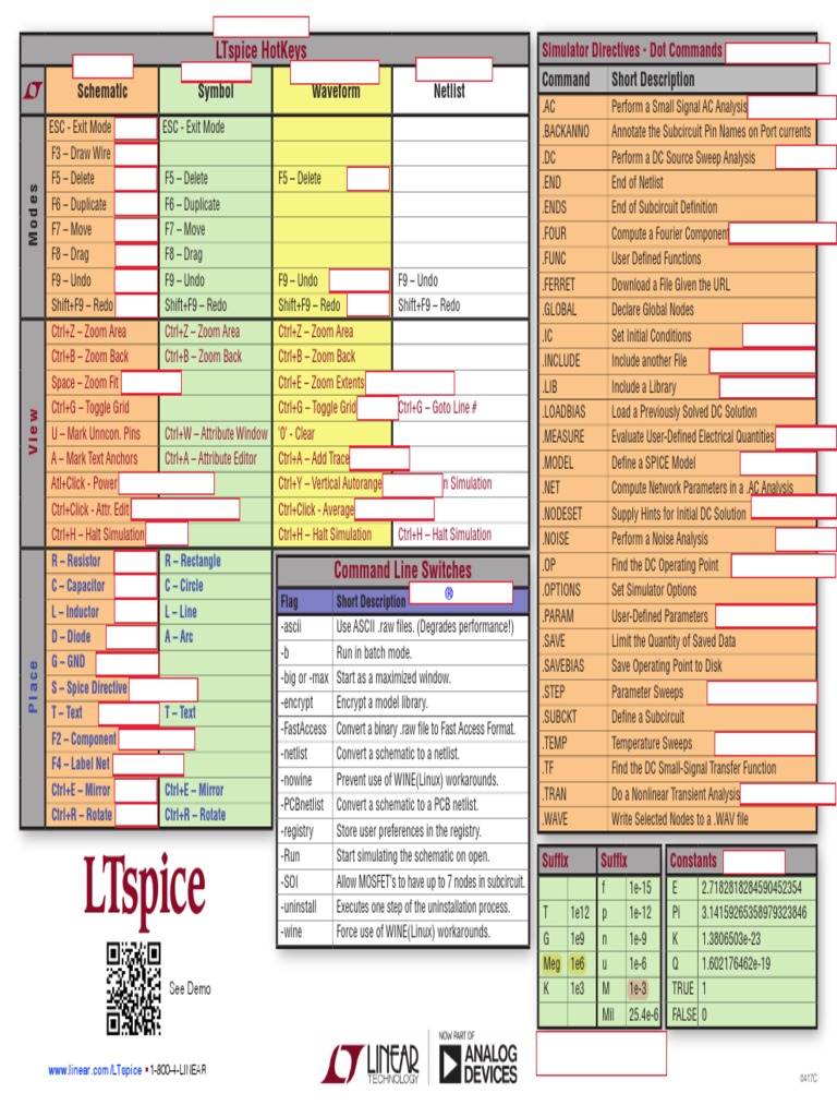 LTspice快捷键表 Windows | PDF | Spice | Computing