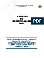 Carpeta Recuperación 2022 Area Educacion Fisica - 1er Año
