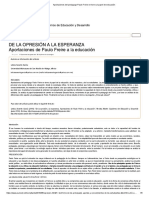 Aportaciones Del Pedagogo Paulo Freire en Torno Al Papel de Educación