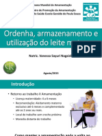 Ordenha Armazenamento e Utilização Do Leite Materno