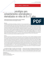 Intervención Psicológica para Comportamientos Externalizados e Internalizados en Niños de 8 A 12 Años