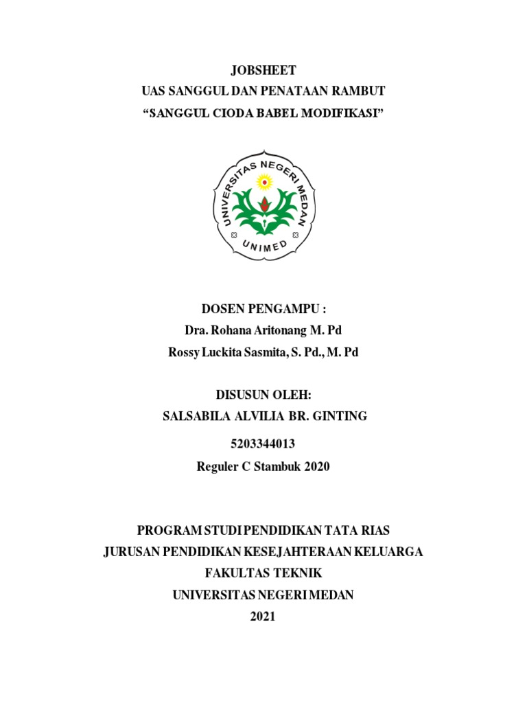 Jobsheet Uas Sanggul Cioda | PDF | Karier & Perkembangan | Griya & Taman