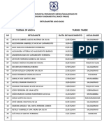 Lista de alunos do 9o ano da Escola Municipal Presidente Médici