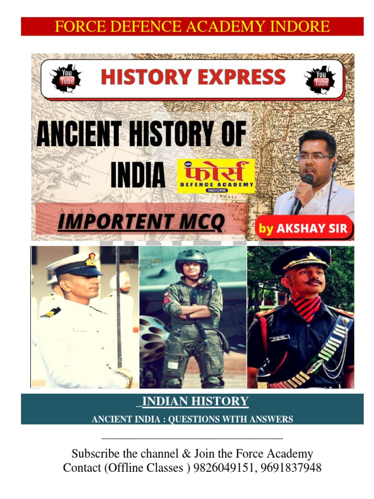 Ancient India MCQs with Answers | PDF | Ashoka | Vedas