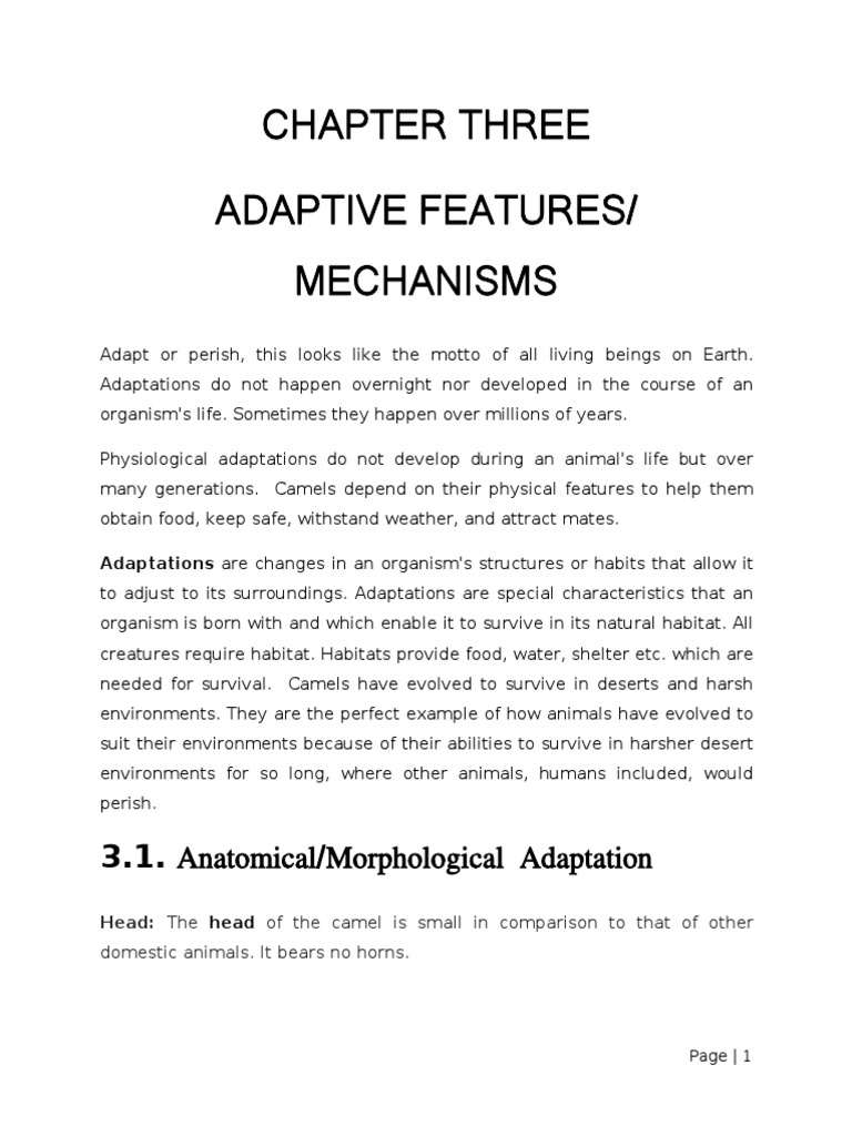 Lecturenote - 946709093CHAPTER THREE of Camel | PDF | Thermoregulation