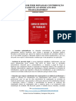 Empregador Pode Repassar Contribuição Diretamente Ao Sindicato Dos Trabalhadores