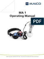 MA1 Operating Manual: MAICO Diagnostics - 10393 West 70 Street - Eden Prairie, MN 55344, USA - Toll Free 888.941.4201