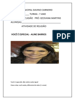 Atividade de Religiao para Casa 7 Ano Bloco Agosto