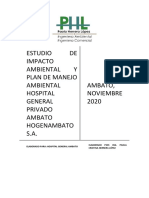 Estudio de Impacto Ambiental y Plan de Manejo Ambiental Hospital General Privado Ambato Hogenambato S.A.