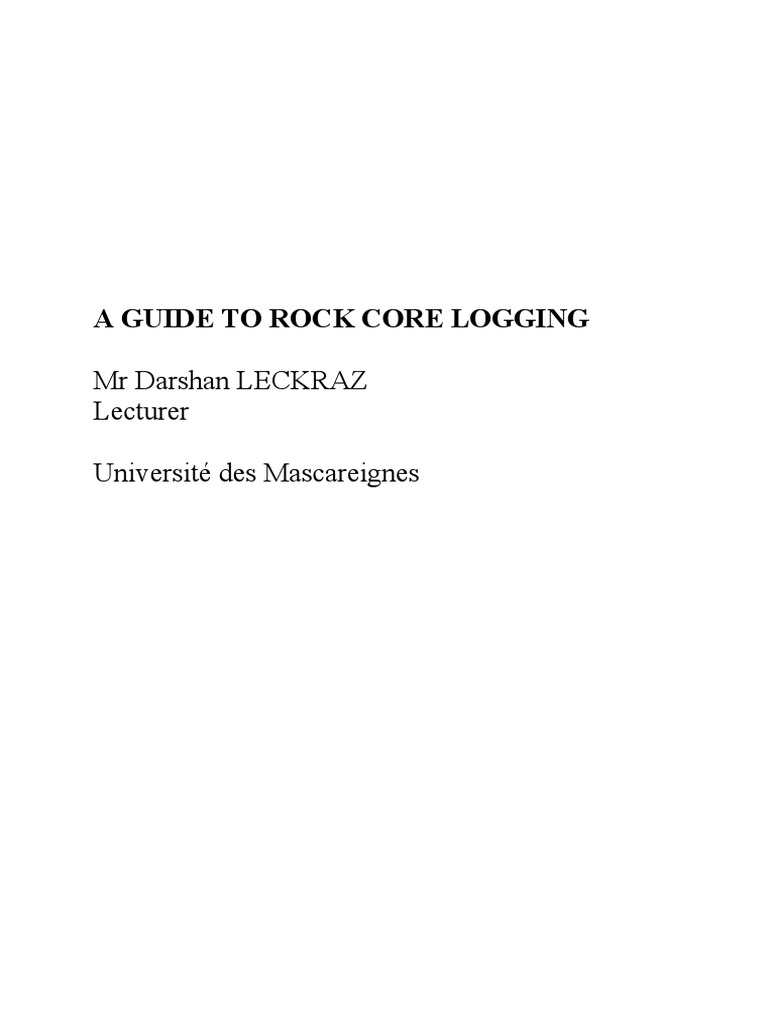 Core Logging Guide for Rock Engineering | PDF | Rock (Geology ...
