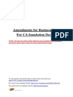 Amendments For Business Laws For CA Foundation Dec' 21