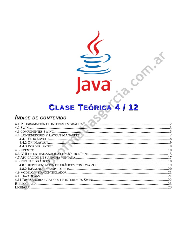 Programación de Interfaces Gráficas en Java | PDF | Java (lenguaje de ...