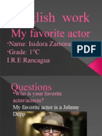 English Work: My Favorite Actor