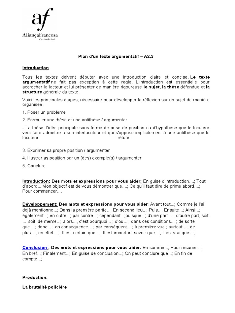 A2.3 - Texte Argumentatif | PDF