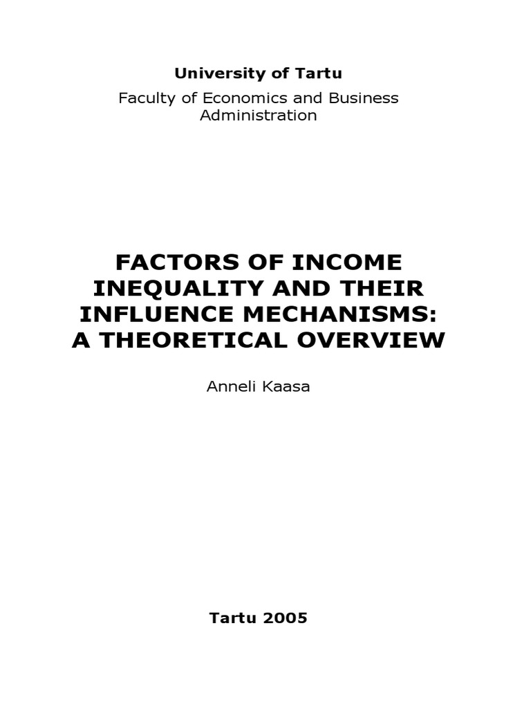 Factors of Income Inequality and Their Influence Mechanisms: A ...