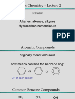 Organic Chemistry - Lecture 2: Review Alkanes, Alkenes, Alkynes Hydrocarbon Nomenclature