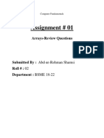 Arrays Review Questions