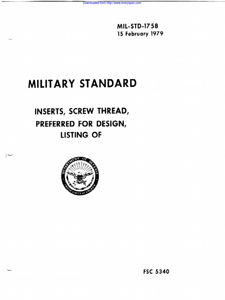 Military Standard for Screw Inserts | PDF | Screw | Specification ...