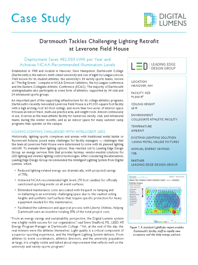 Case Study Dartmouth PDF Lighting Dartmouth College