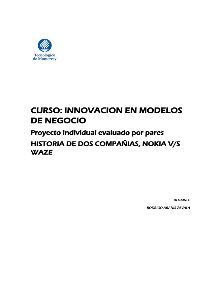 Trabajo Innovación en Modelos de Negocios | PDF | Nokia | Modelo de negocio