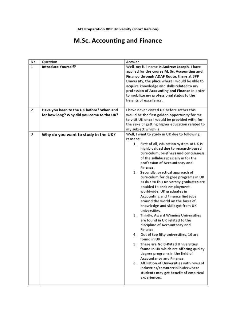 Comparing Accounting and Finance Programs Weighing the Options of