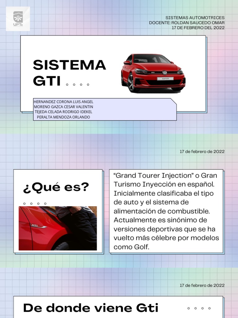 Sistema GTI | PDF | Inyección de combustible | Vehículos con tracción ...